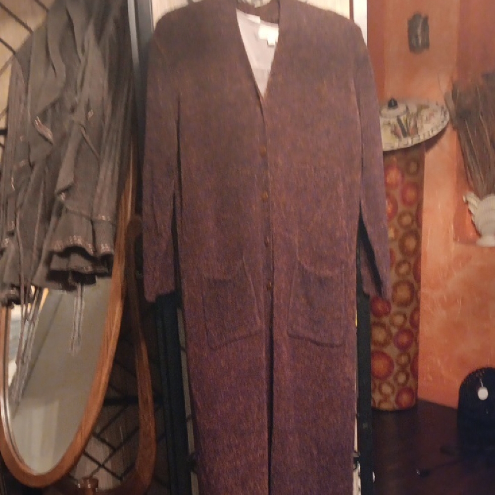 Platinum Long Brown Cardigan with Pockets